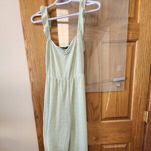 Cropped cotton jumper light green and white